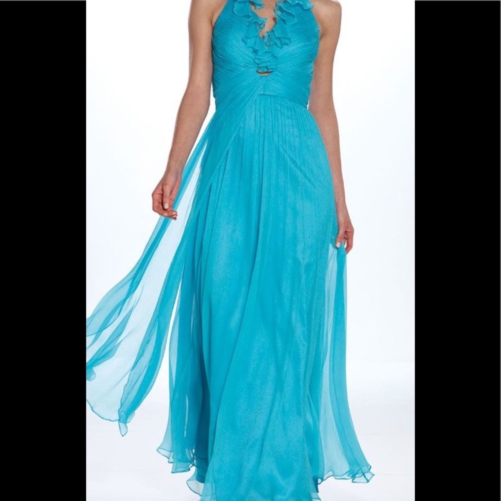 Kathy Hilton - Crinkle silk halter gown NWT 8
